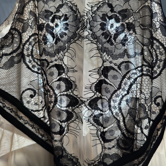 Jodi Kristopher Black Nude Lace Dress Sz 5 Fit & Flare Halter Skater - Picture 6 of 7